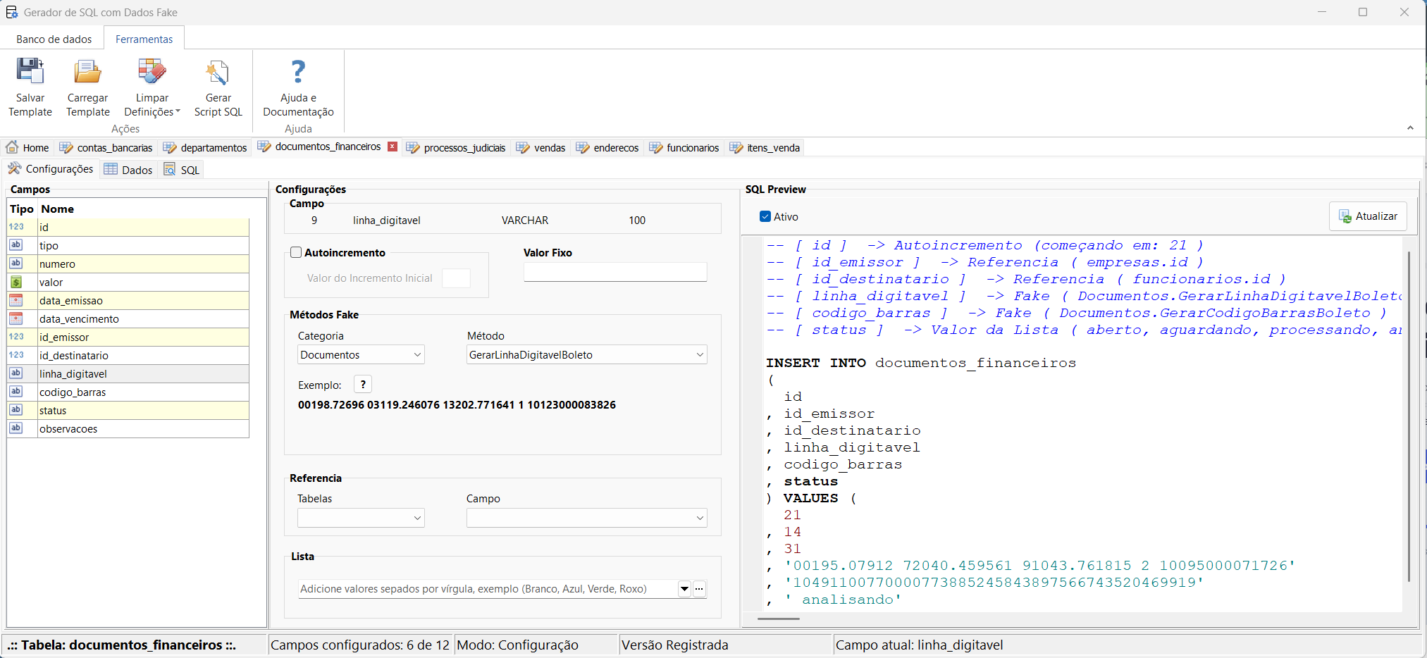 Interface do sistema